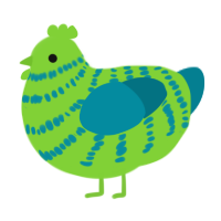 Tiny plant, a grass and sea chicken with a bar pattern