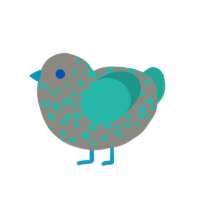 Pebble in the River, a ash and teal chicken with a speckle pattern