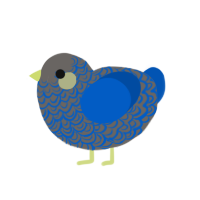 车, a grey and ultramarine chicken with a double-lace pattern