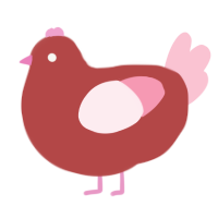 Manita de la suerte, a red and rose chicken