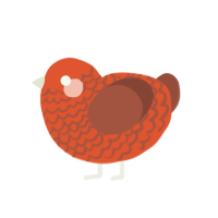 paprika, a vermilion and russet chicken with a lace pattern