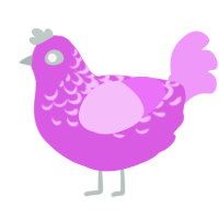 Recessive Gene 1, a orchid and lavender chicken with a half-lace pattern