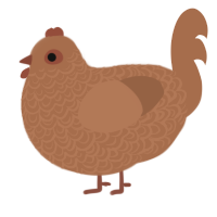 Milka Bar, a brown chicken with a double-lace pattern