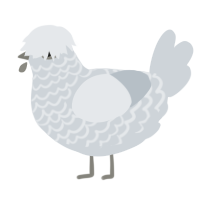 Charlie the Ghost, a mist chicken with a lace pattern