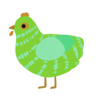 slime man, a grass and spring chicken with a bar pattern