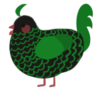 Be My Druidess, a sable and leaf chicken with a lace pattern