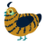 Tigo, a ochre and tumblr chicken with a bar pattern