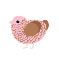 Octavia, a rose and brown chicken with a lace pattern