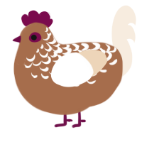 Latte, a brown and cream chicken with a half-lace pattern