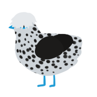 Dalmation, a mist and sable chicken with a speckle pattern