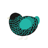 (unnamed), a sable and turquoise chicken with a lace pattern