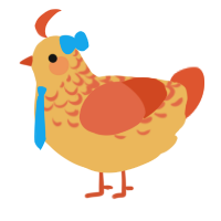 athena cykes, a honey and vermilion chicken with a half-lace pattern