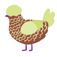 (unnamed), a russet and lemon chicken with a lace pattern