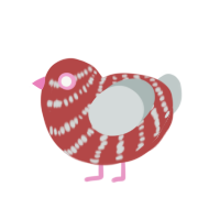 (unnamed), a red and silver chicken with a bar pattern