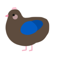 Ultramarine Turd, a bark and ultramarine chicken