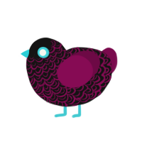 Laser Tag, a black and wine chicken with a double-lace pattern