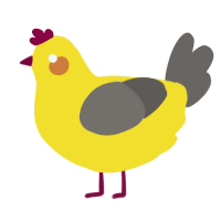 (unnamed), a yellow and grey chicken