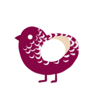 (unnamed), a maroon and cream chicken with a half-lace pattern