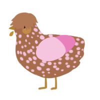 (unnamed), a brown and pink chicken with a speckle pattern