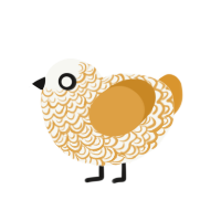 McNugget Supreme, a white and orange chicken with a double-lace pattern