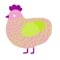 (unnamed), a pink and lime chicken with a lace pattern