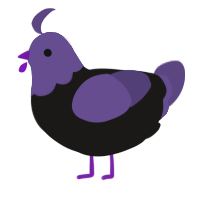 Mafuyu, a sable and overcast chicken with a head pattern