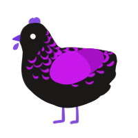 (unnamed), a sable and amethyst chicken with a half-lace pattern