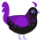 Lothario, a sable and violet chicken with a half-lace pattern