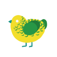 (unnamed), a yellow and viridian chicken with a half-lace pattern