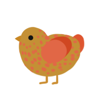 (unnamed), a gold and vermilion chicken with a speckle pattern