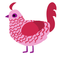 (unnamed), a pink and crimson chicken with a lace pattern