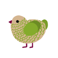 (unnamed), a beige and chartreuse chicken with a lace pattern