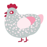 Viridity, a silver and rose chicken with a speckle pattern