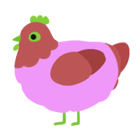 (unnamed), a lavender and red chicken with a head pattern