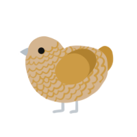 Croissant, a beige and gold chicken with a lace pattern