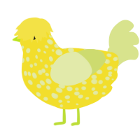 Bananana mitosis, a yellow and lemon chicken with a speckle pattern