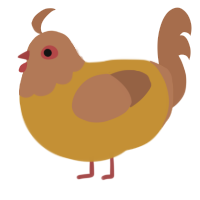 Peanut Butter, a gold and brown chicken with a head pattern