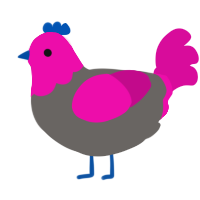 (unnamed), a grey and fuchsia chicken with a head pattern