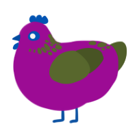 joker jr jr, a plum and olive chicken with a neck-speckle pattern