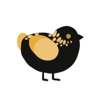 (unnamed), a black and honey chicken with a neck-speckle pattern