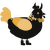 A black and honey chicken with a neck-speckle pattern