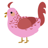 (unnamed), a pink and red chicken with a half-lace pattern