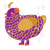 pello, a violet and orange chicken with a lace pattern