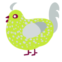 (unnamed), a lime and silver chicken with a speckle pattern