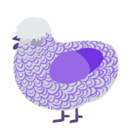 (unnamed), a mist and blurple chicken with a double-lace pattern