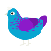 (unnamed), a cerulean and violet chicken with a half-lace pattern