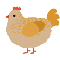 (unnamed), a beige and orange chicken with a half-lace pattern