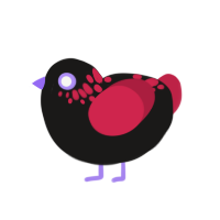 (unnamed), a sable and crimson chicken with a neck-speckle pattern