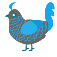 (unnamed), a grey and sky chicken with a lace pattern