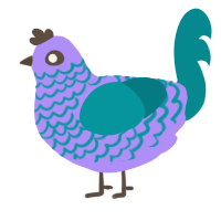 (unnamed), a lilac and teal chicken with a lace pattern